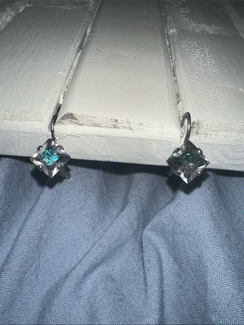 Sabika Teal Square Drop Earrings - Women Jewelry